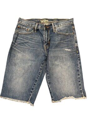 Old Navy Womens Slim Fit Distressed Denim Bermuda Shorts Size 29 Blue